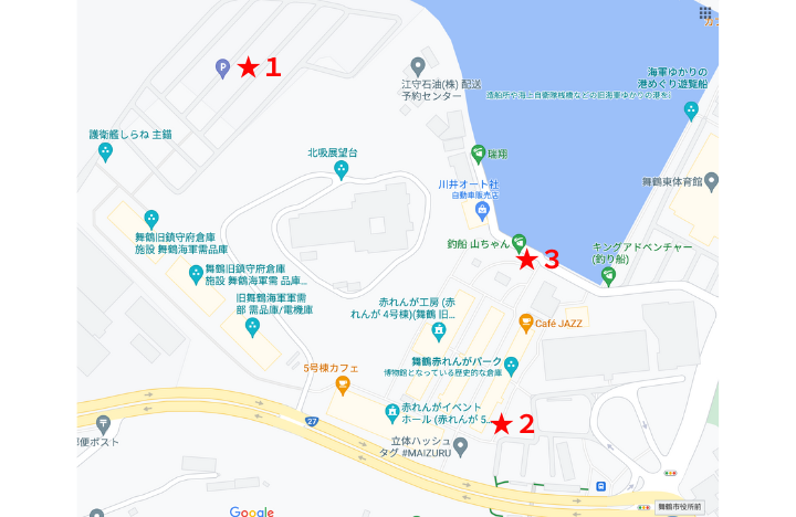 舞鶴赤レンガパーク駐輪場マップ