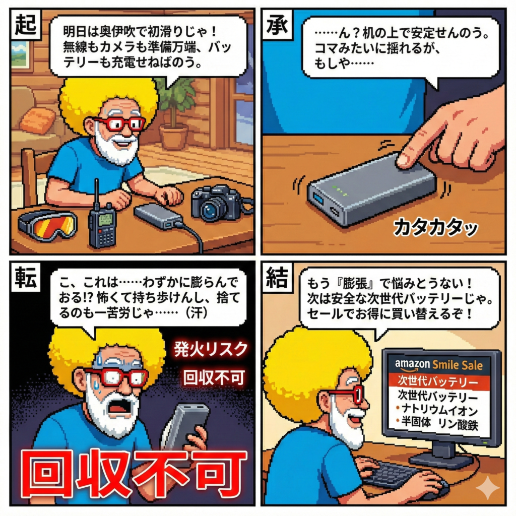 モバイルバッテリーが…