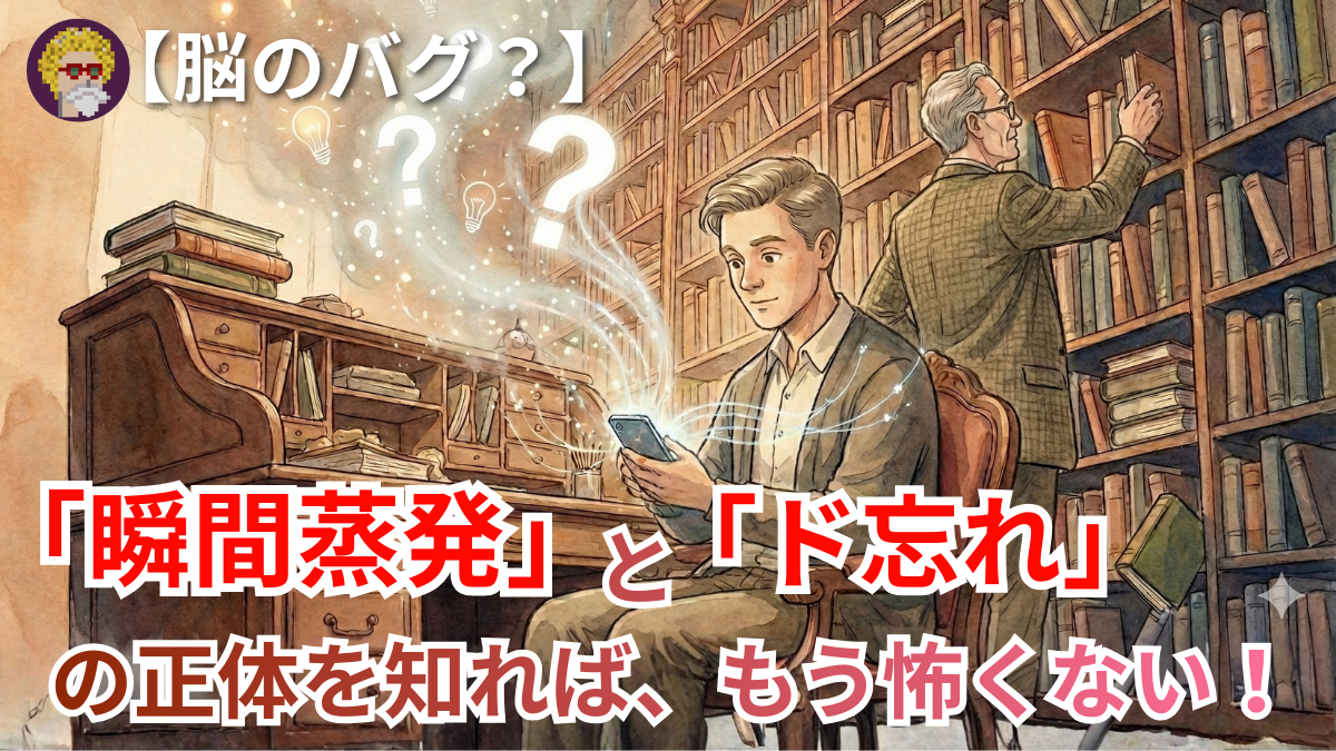 【脳のバグ？】「瞬間蒸発」と「ド忘れ」の正体を知れば、もう怖くない！