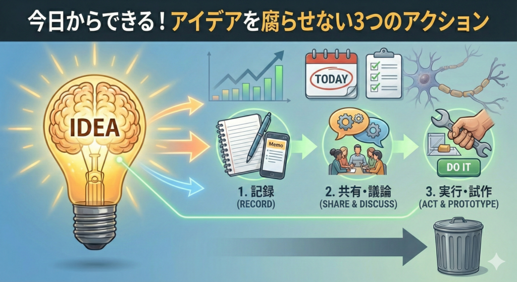今日からできる！アイデアを腐らせない3つのアクション
