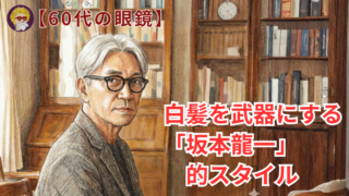 【60代の眼鏡】白髪を武器にする「坂本龍一」的スタイル