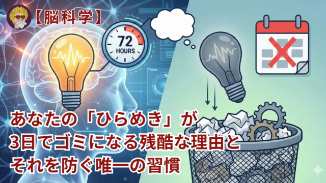 【脳科学】あなたの「ひらめき」が3日でゴミになる残酷な理由