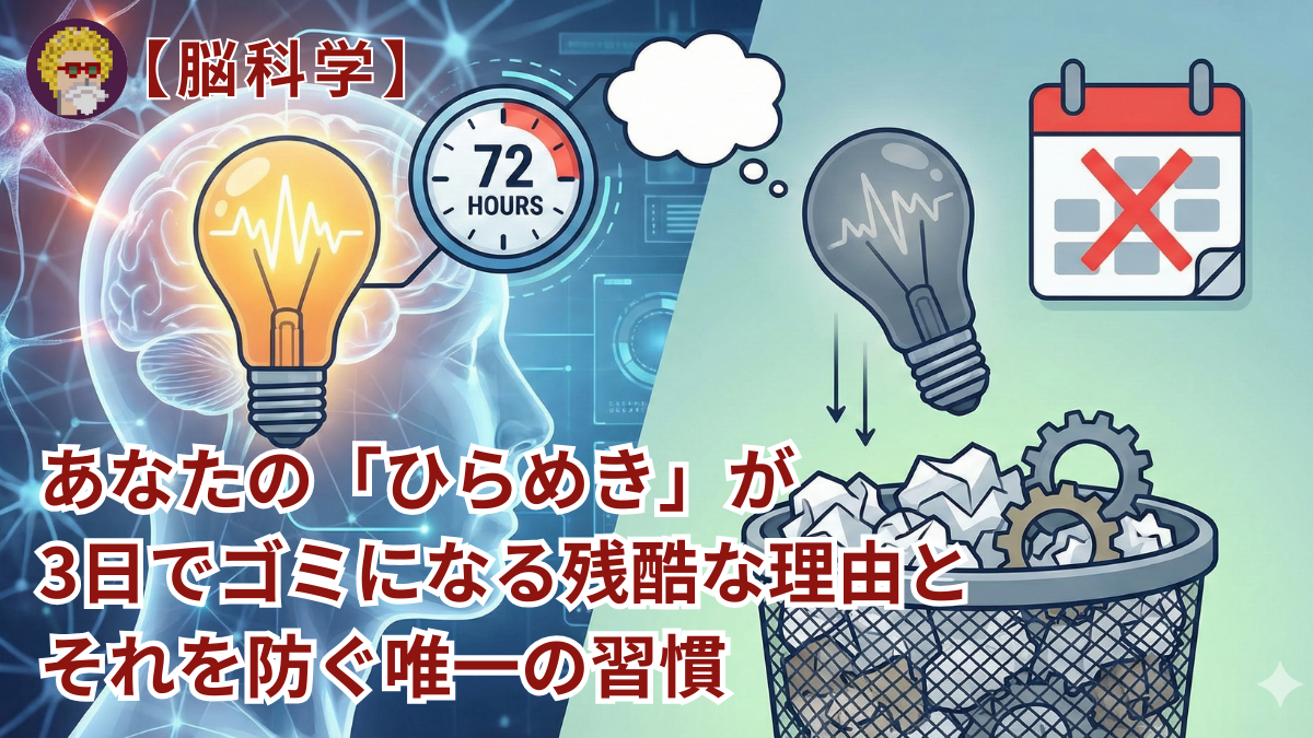 【脳科学】あなたの「ひらめき」が3日でゴミになる残酷な理由