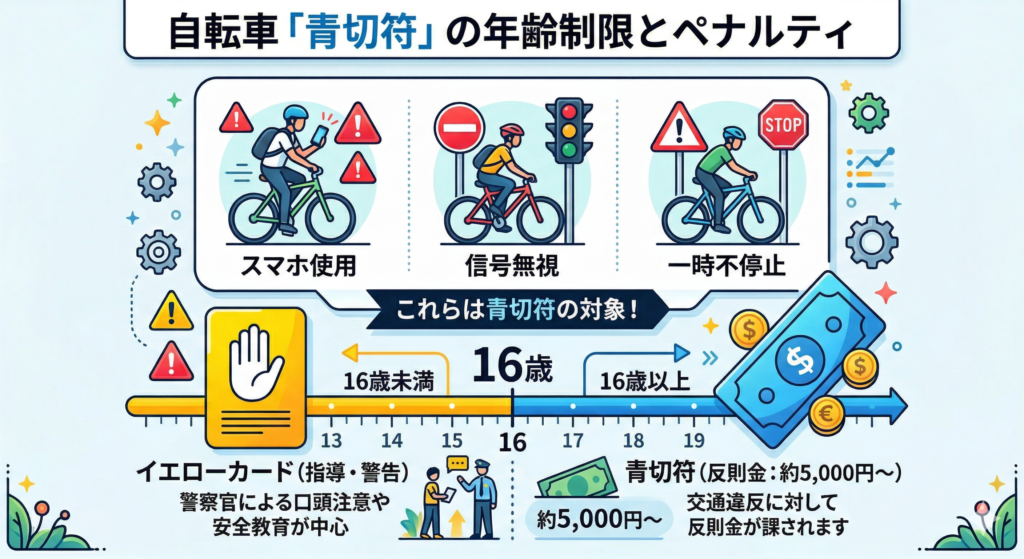 自転車「青切符」の年齢制限とペナルティ