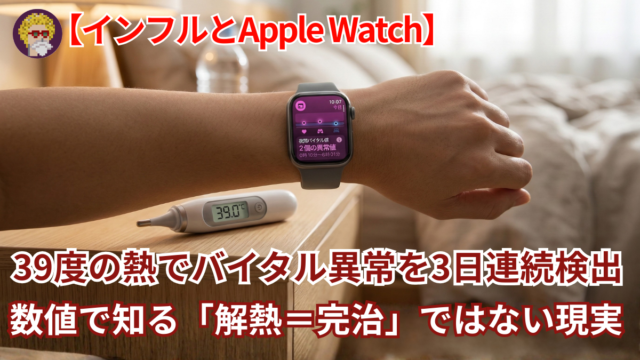 【インフルとApple Watch】39度の熱でバイタル異常を3日連続検出