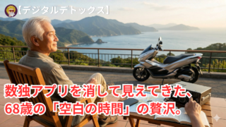 【デジタルデトックス】数独アプリを消して見えてきた、68歳の「空白の時間」の贅沢。