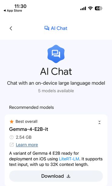 Gemma4-4-E2B-itをダウンロード