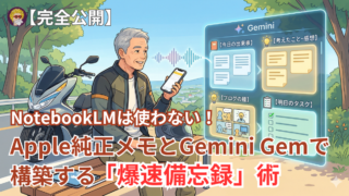 【完全公開】 NotebookLMは使わない。Apple純正メモとGemini Gemで構築する