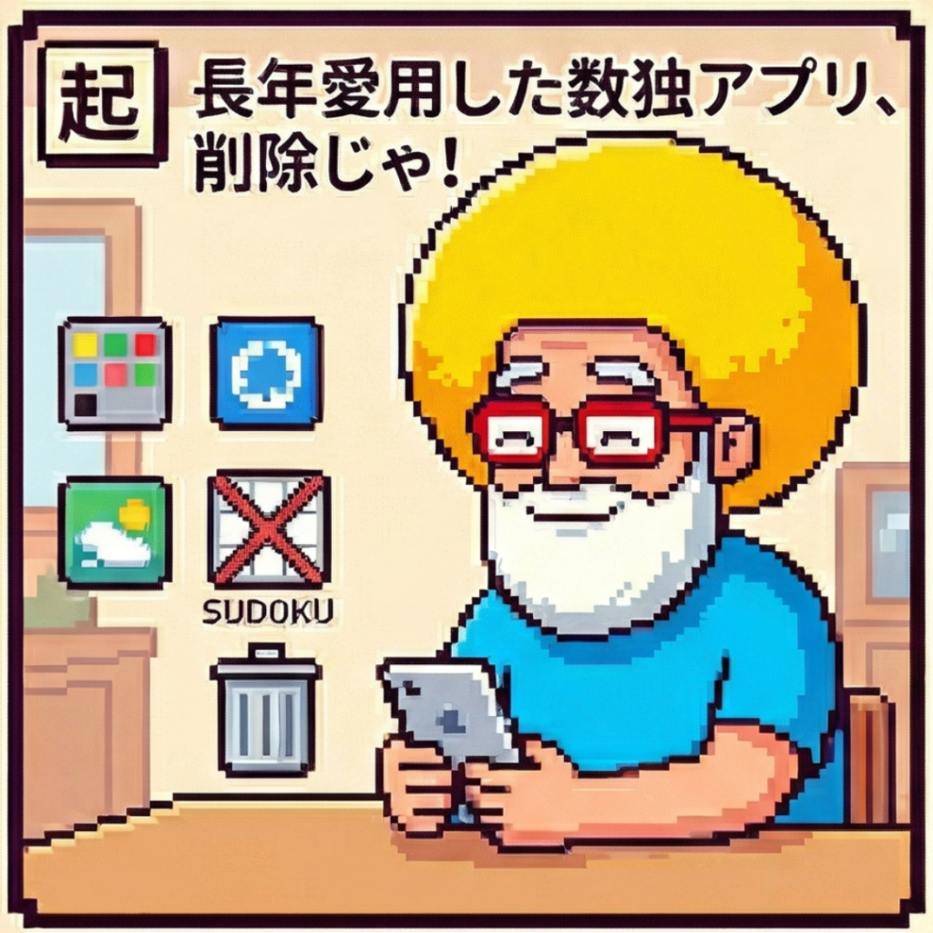 数独アプリ、削除じゃ！