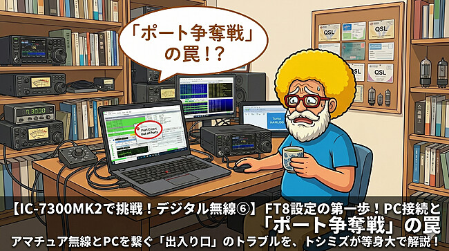 【IC-7300MK2で挑戦!デジタル無線⑥】FT8設定の第一歩!PC接続と「ポート争奪戦」の罠