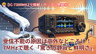【IC-7300MK2で挑戦！デジタル無線④】受信不能の原因は意外なところに。7MHzで聴く「驚きの静寂と鮮明さ」