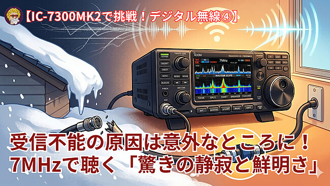 【IC-7300MK2で挑戦！デジタル無線④】受信不能の原因は意外なところに。7MHzで聴く「驚きの静寂と鮮明さ」