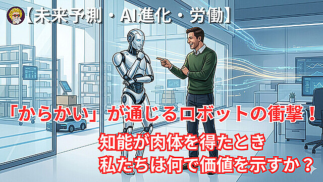 【未来予測・AI進化・労働】「からかい」が通じるロボットの衝撃。知能が肉体を得たとき、私たちは何で価値を示すか？
