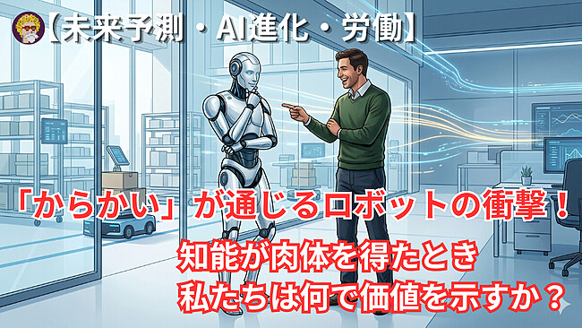 【未来予測・AI進化・労働】「からかい」が通じるロボットの衝撃。知能が肉体を得たとき、私たちは何で価値を示すか？