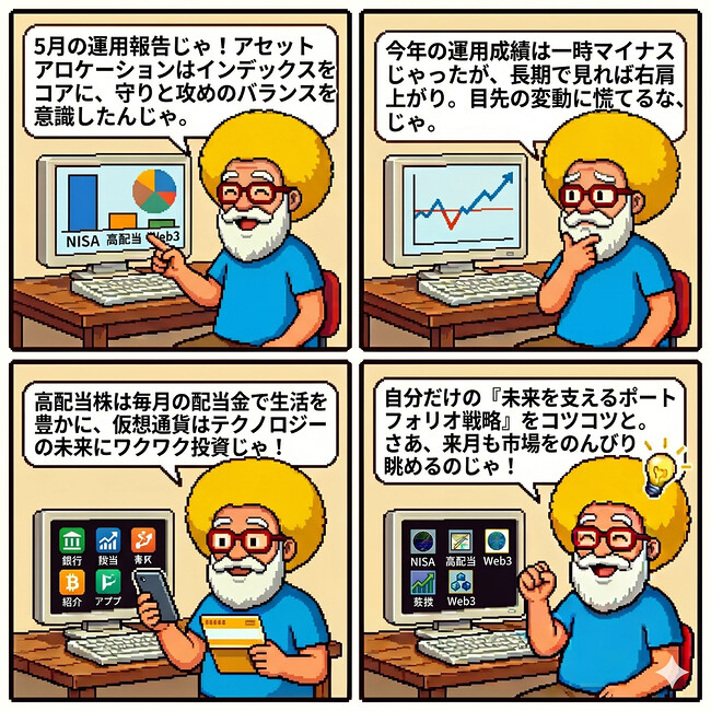 【４コマ漫画#083】資産運用術（未来への投資）