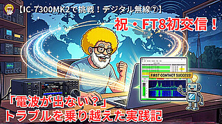 【IC-7300MK2で挑戦！デジタル無線⑦】祝・FT8初交信！「電波が出ない？」トラブルを乗り越えた実践記