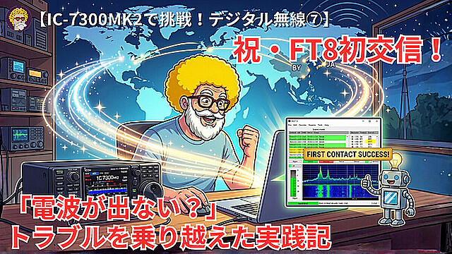 【IC-7300MK2で挑戦！デジタル無線⑦】祝・FT8初交信！「電波が出ない？」トラブルを乗り越えた実践記