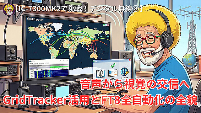 【IC-7300MK2で挑戦！デジタル無線⑧】音声から視覚の交信へ。GridTracker活用とFT8全自動化の全貌