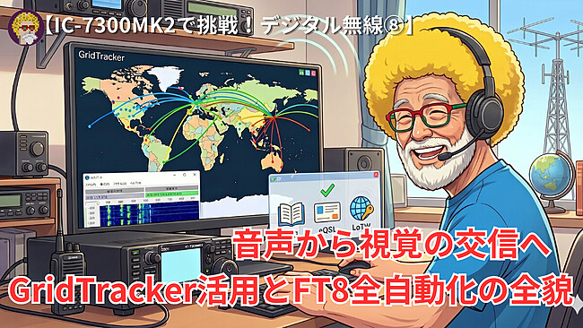 【IC-7300MK2で挑戦！デジタル無線⑧】音声から視覚の交信へ。GridTracker活用とFT8全自動化の全貌