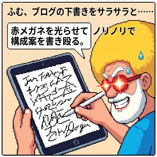 ブログの下書きをサラサラと‥