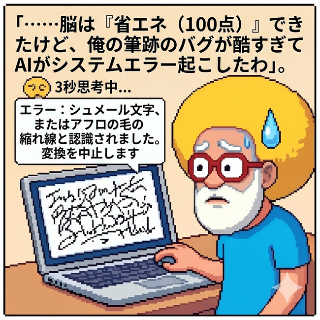 俺に筆跡のバグが酷すぎて