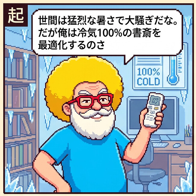 冷気100%の書斎を