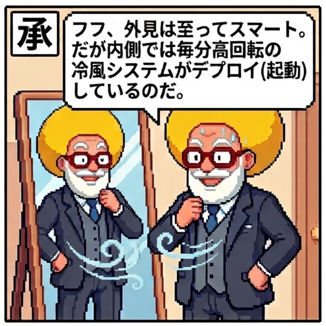毎分高回転の冷風システム