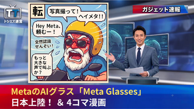 【トシミズ通信・ガジェット編 Vol.13】MetaのAIグラス「Meta Glasses」日本上陸！ ＆ 4コマ漫画