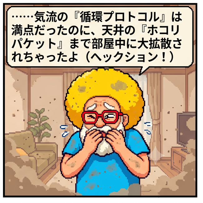 ホコリパケットまで部屋中に