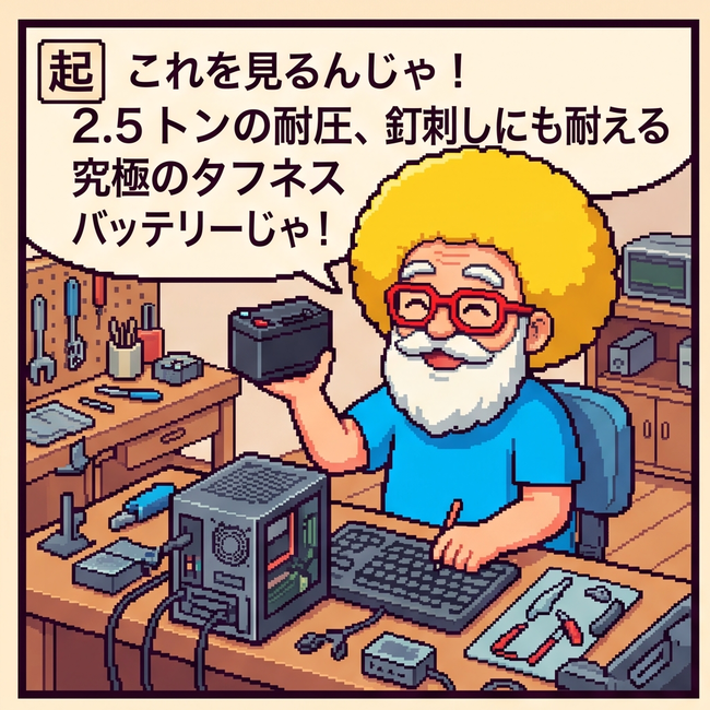究極のタフネスバッテリーじゃ！