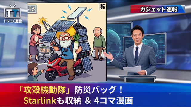 【トシミズ通信・ガジェット編 Vol.15】「攻殻機動隊」防災バッグ！Starlinkも収納 ＆ 4コマ漫画