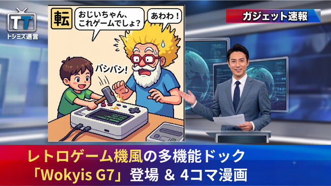【トシミズ通信・ガジェット編 Vol.24】レトロゲーム機風の多機能ドック「Wokyis G7」登場 ＆ 4コマ漫画