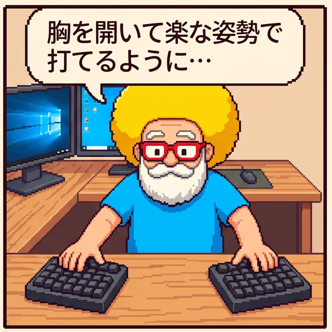 楽な姿勢で打てるように…