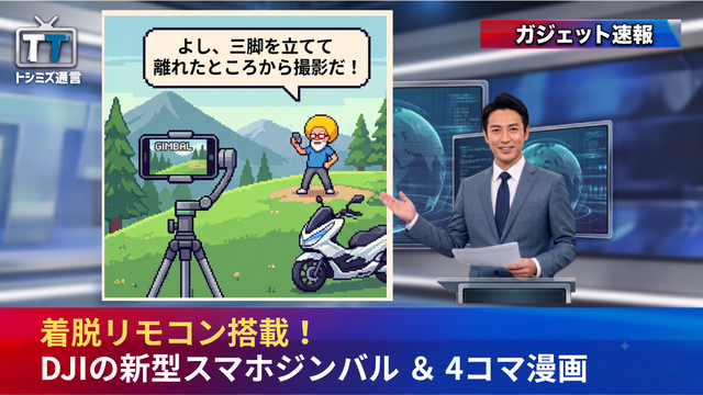 【トシミズ通信・ガジェット編 Vol.30】着脱リモコン搭載！DJIの新型スマホジンバル ＆ 4コマ漫画