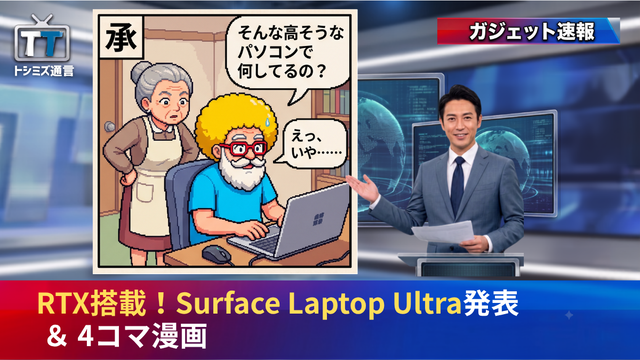 【トシミズ通信・ガジェット編 Vol.35】RTX搭載！Surface Laptop Ultra発表 ＆ 4コマ漫画