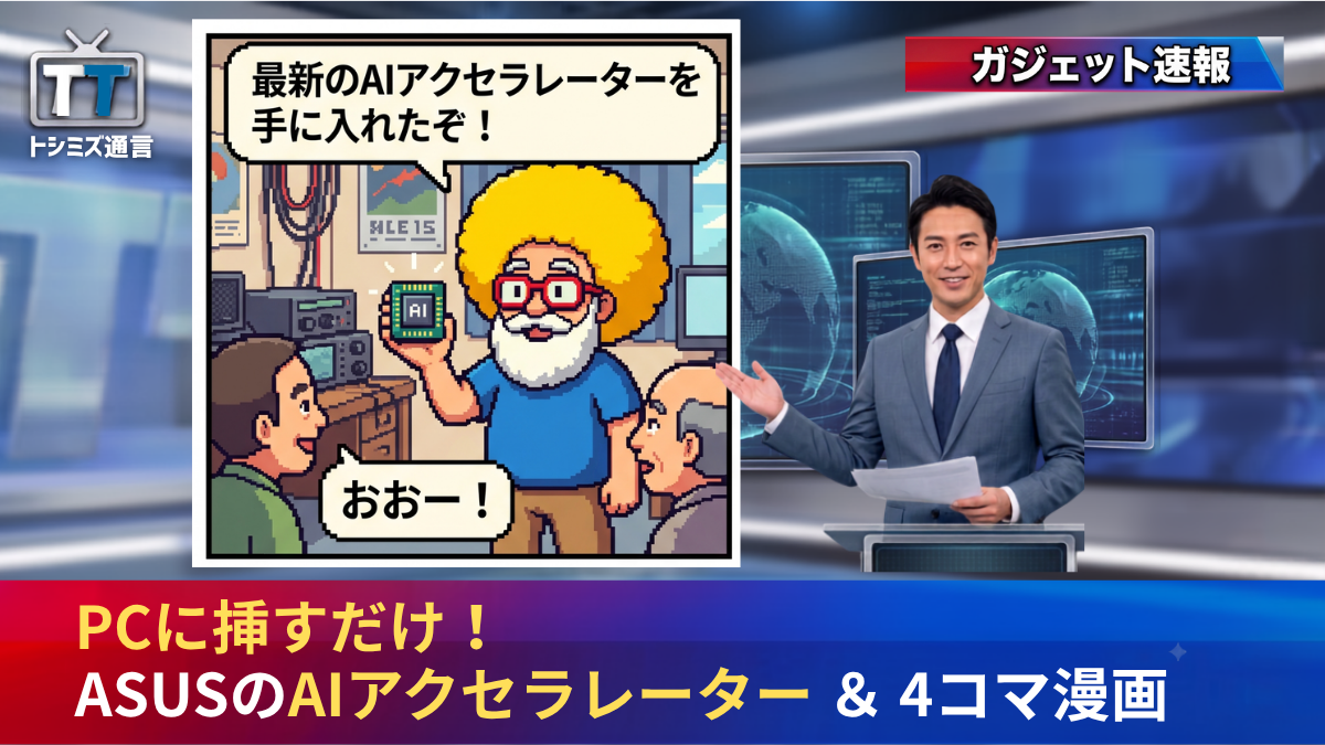 【トシミズ通信・ガジェット編 Vol.36】PCに挿すだけ！ASUSのAIアクセラレーター ＆ 4コマ漫画