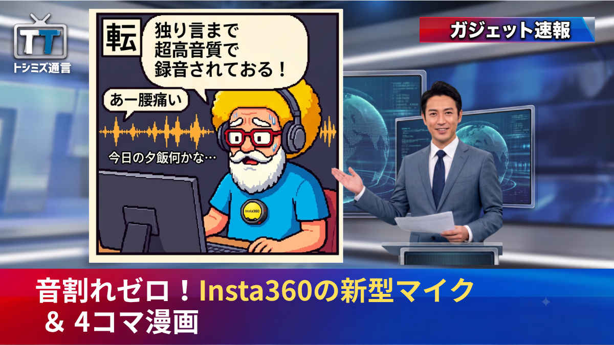 【トシミズ通信・ガジェット編 Vol.41】音割れゼロ！Insta360の新型マイク ＆ 4コマ漫画