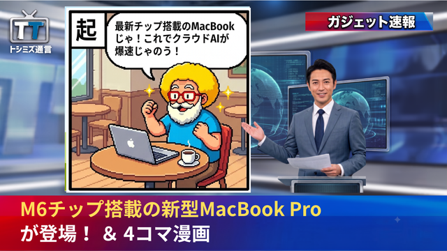 【トシミズ通信・ガジェット編 Vol.44】M6チップ搭載の新型MacBook Proが登場！ ＆ 4コマ漫画
