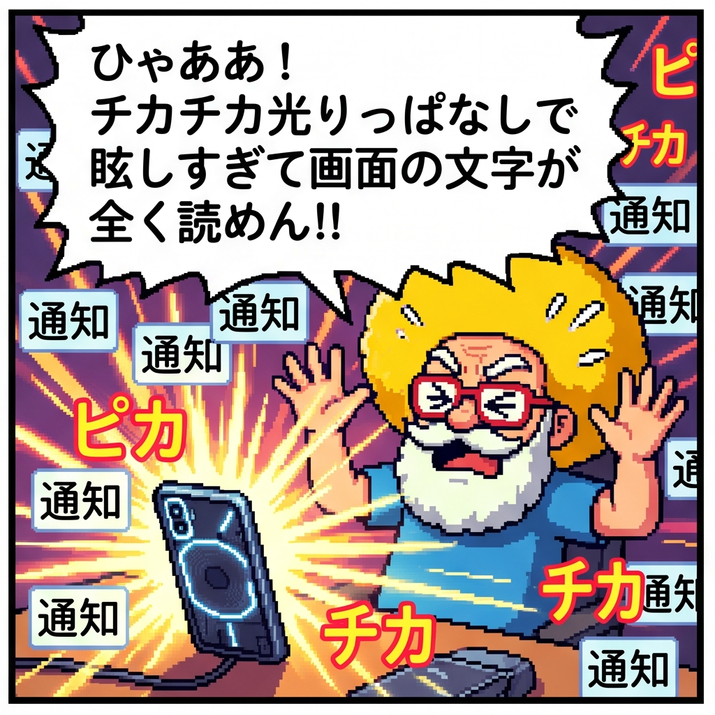 チカチカ光りっぱなしで