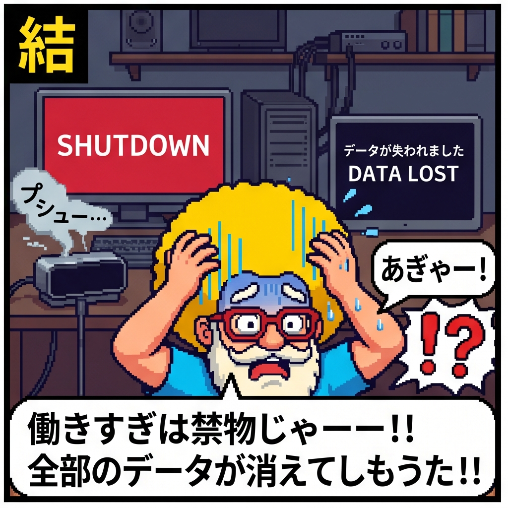 全部のデータが消えてしもうた